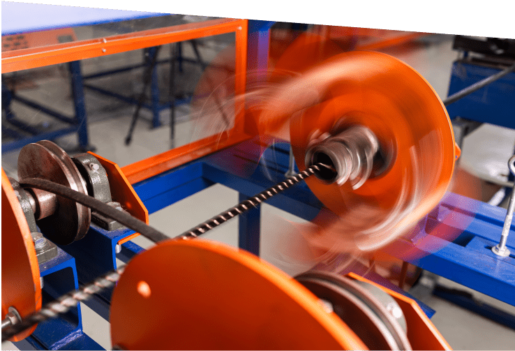 A machine in operation producing products from Arab Basalt Fiber Company